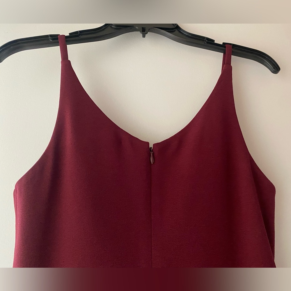 Dress the Population Iris Slit Crepe Gown Burgundy Size Medium *Tailored* - Picture 6 of 6
